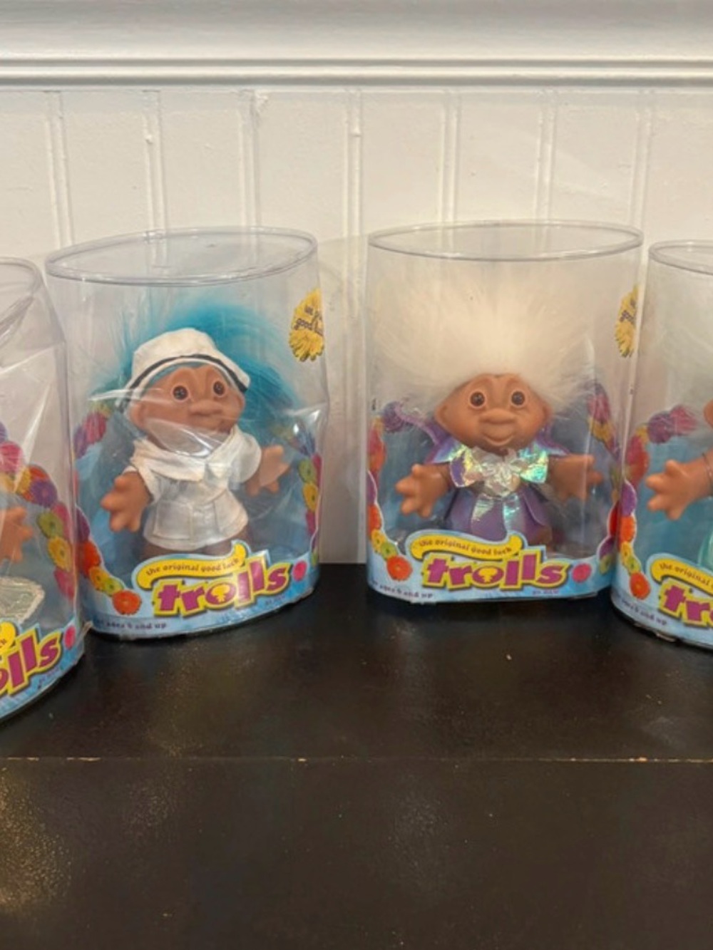 Vintage 2000s Good Luck Troll doll Lot of 4